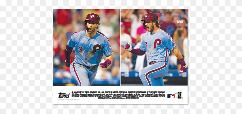 473x339 2019 Topps Now 690 Bryce Harper Philadelphia Phillies College Baseball, Person, Human, People HD PNG Download