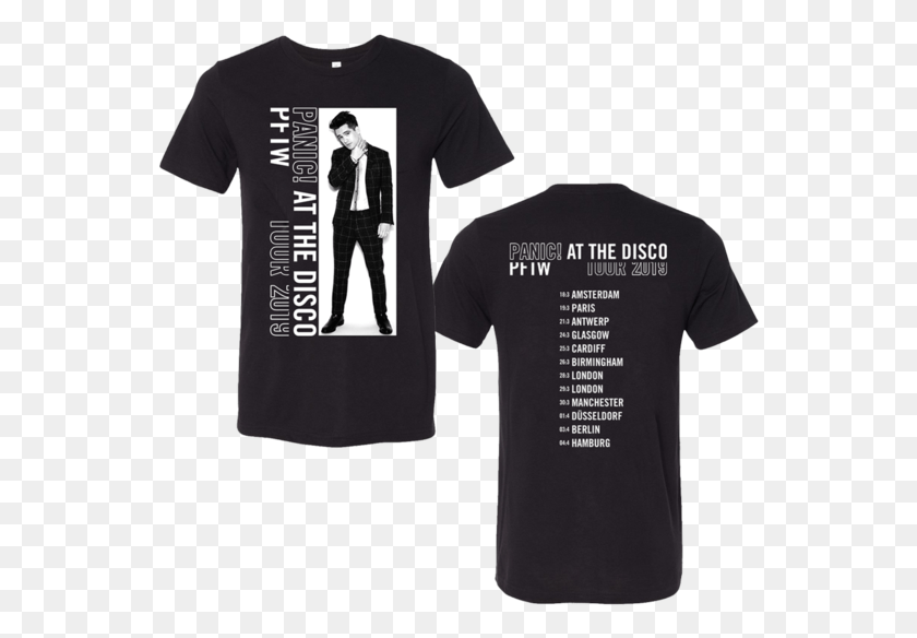 551x524 2019 White Block Photo Tour Tee Panic At The Disco Tour 2018, Clothing, Apparel, Person HD PNG Download