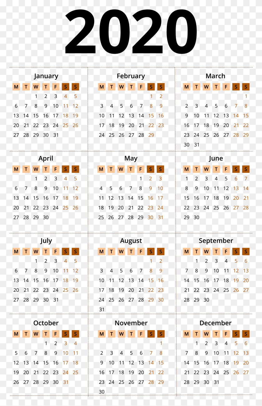 4986x7938 Календарь На 2020 Год 2011, Текст, Табло, Число Hd Png Скачать