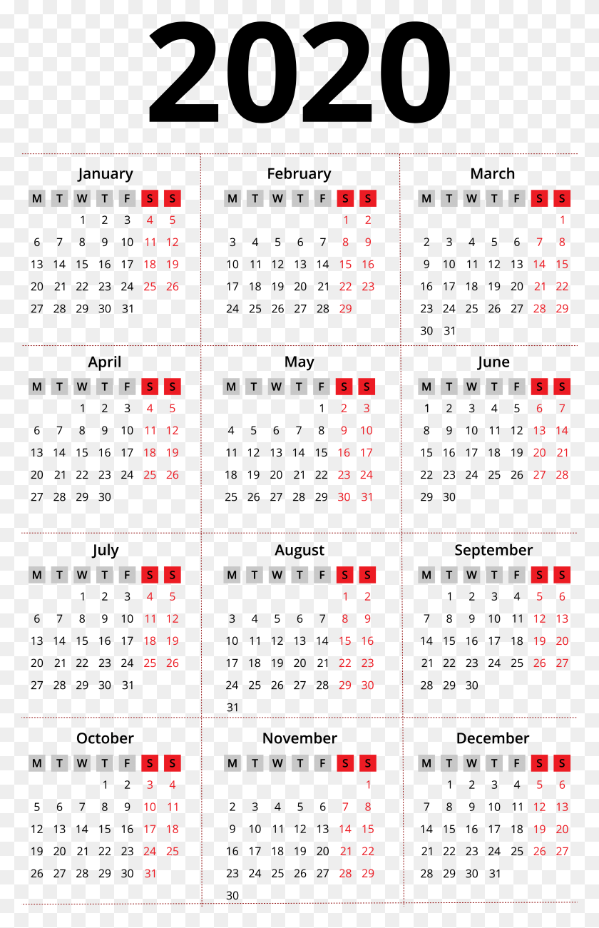 4986x7938 Descargar Png Calendario 2020 Calendario 2020 Gratis, Marcador, Menú, Texto Hd Png