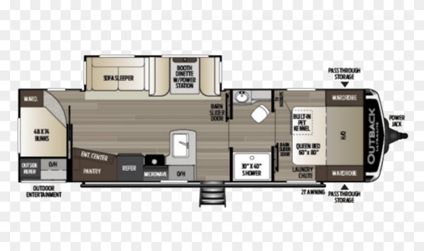 1004x565 2020 Outback Ultra Lite 291ubh Floor Plan Img Keystone Outback, Scoreboard, Plot, Diagram HD PNG Download