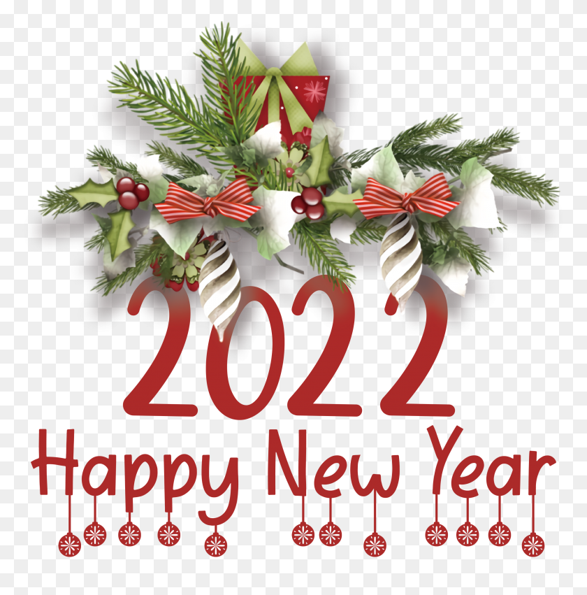 2957x3000 2022 Happy New Year, Graphics, Floral Design HD PNG Download