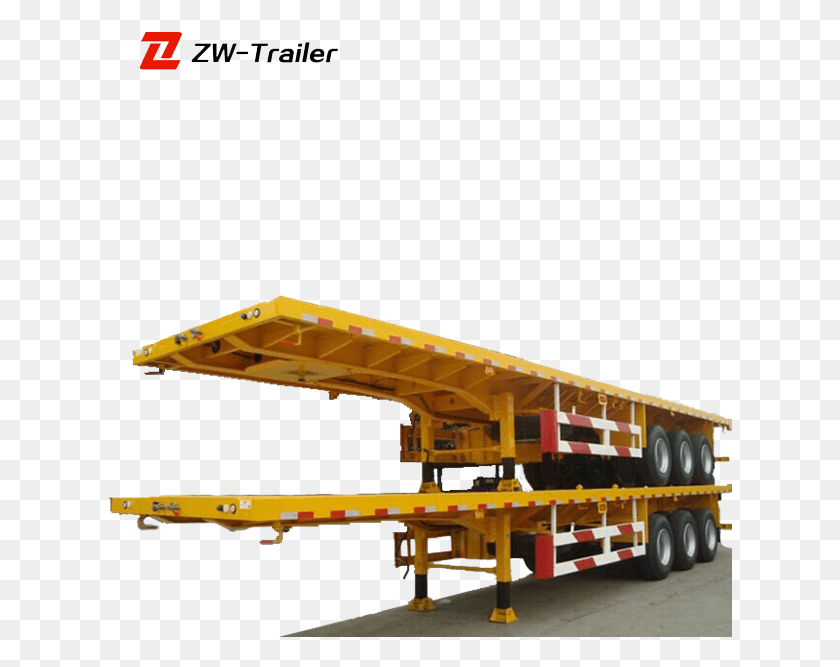 624x607 20ft Plat Form Flat Bed Container Tow Trailer Commercial Vehicle, Machine, Wheel, Construction Crane HD PNG Download