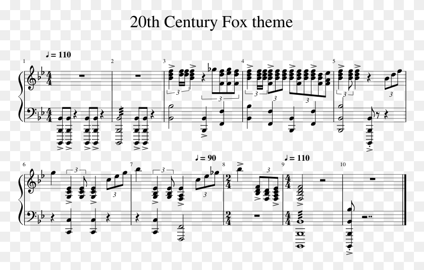 770x476 20th Century Fox Theme Sheet Music 1 Of 1 Pages Havana Oboe Sheet Music, Gray, World Of Warcraft HD PNG Download