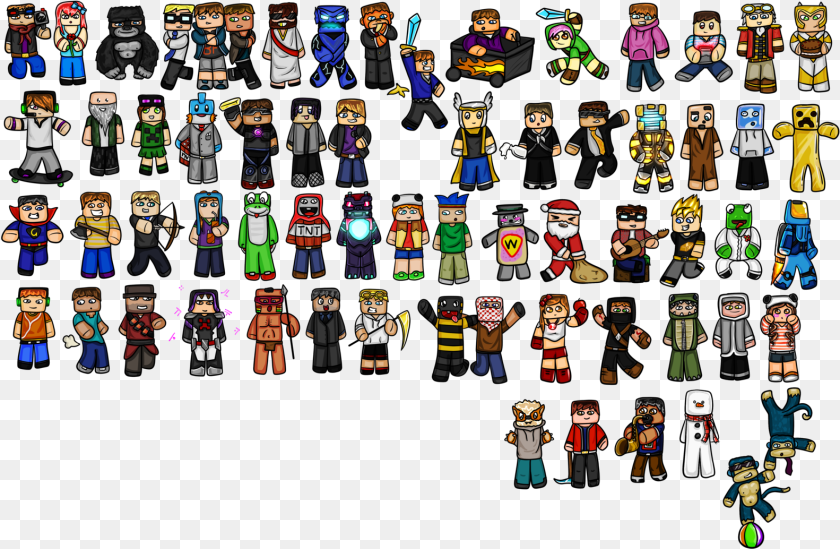 210 Pixels All Minecraft Youtubers, Person, Nutcracker, Face, Head Transparent PNG