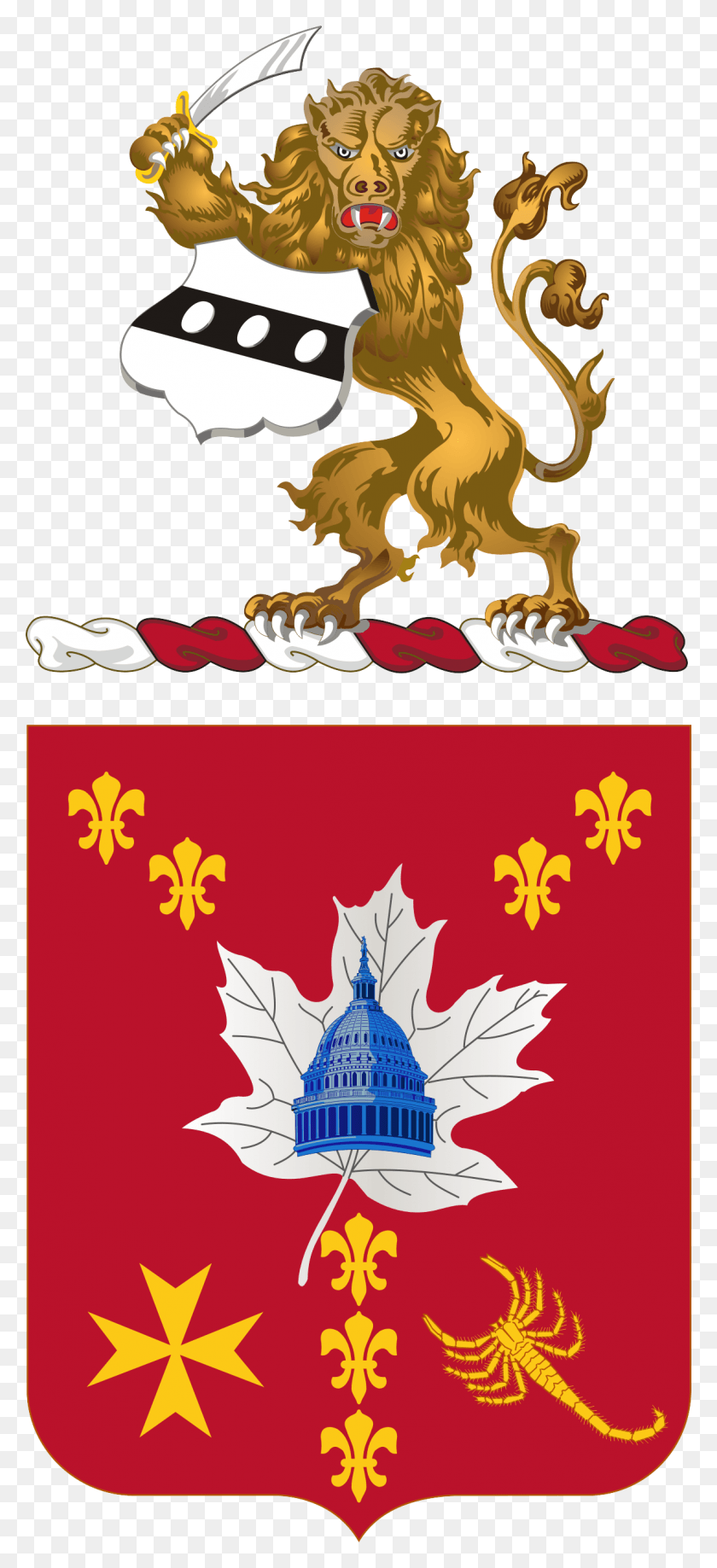 1142x2603 213th Air Defense Artillery Coa 110th Infantry Division, Lion, Wildlife, Mammal HD PNG Download