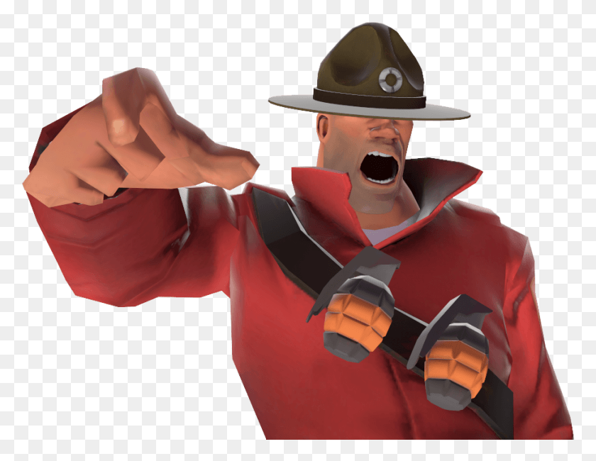 909x688 25 March 2011 Soldier Tf2 Drill Hat, Person, Human, Clothing HD PNG Download