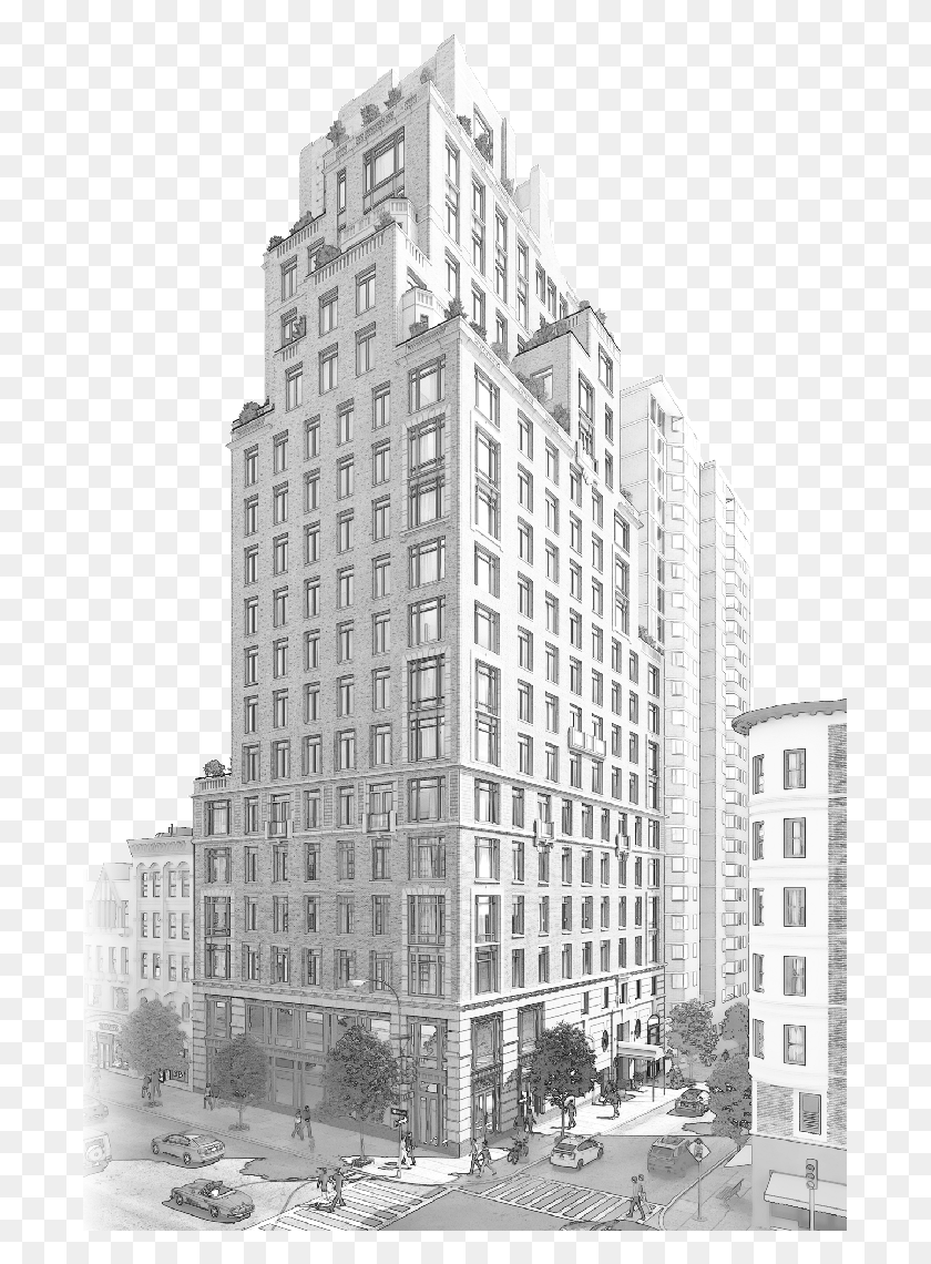 689x1080 250 West 81st Street, High Rise, City, Urban HD PNG Download