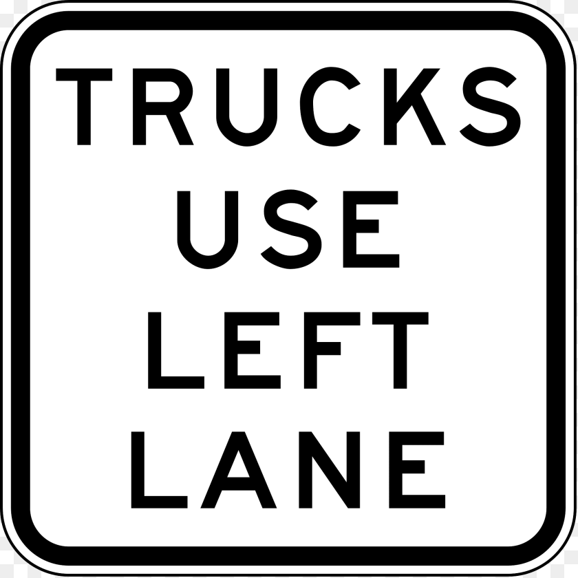28 Trucks Use Left Lane Clipart, Sign, Symbol, Bus Stop, Outdoors Transparent PNG