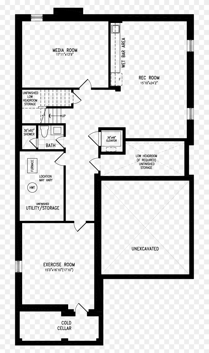 721x1355 3 Meteor C Optbasement Web Floor Plan, Gray, World Of Warcraft HD PNG Download