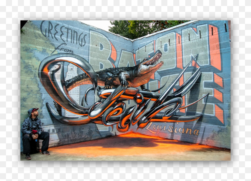 1060x743 3d Art Street Mural Amazing Street, Person, Human, Graffiti HD PNG Download
