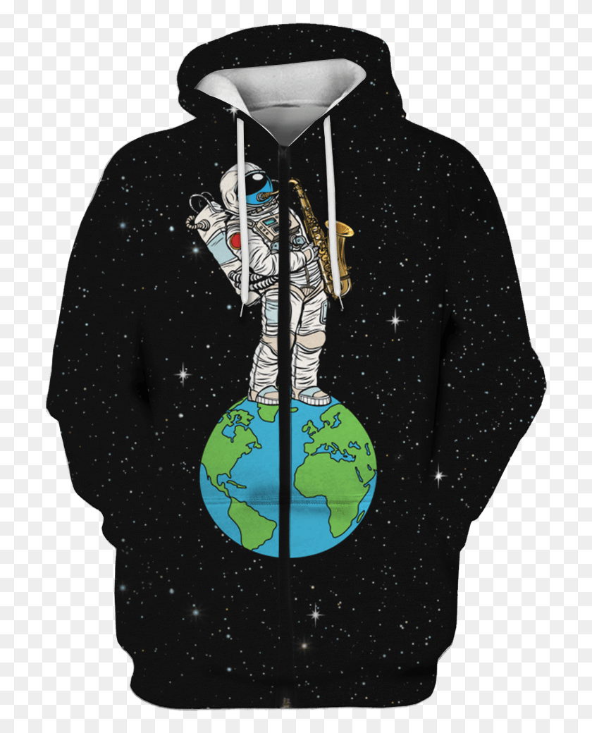712x980 Descargar Png Astronauta 3D Con La Tierra En El Espacio Camiseta Con Estampado Completo Entrena A Tu Dragón Sudadera Con Capucha Sin Dientes, Ropa, Ropa, Manga Hd Png