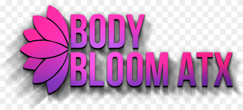 941x427 3d Body Bloom Atx Logo 2 Format 1500w Graphic Design, Purple, Flower, Plant, Art Sticker PNG