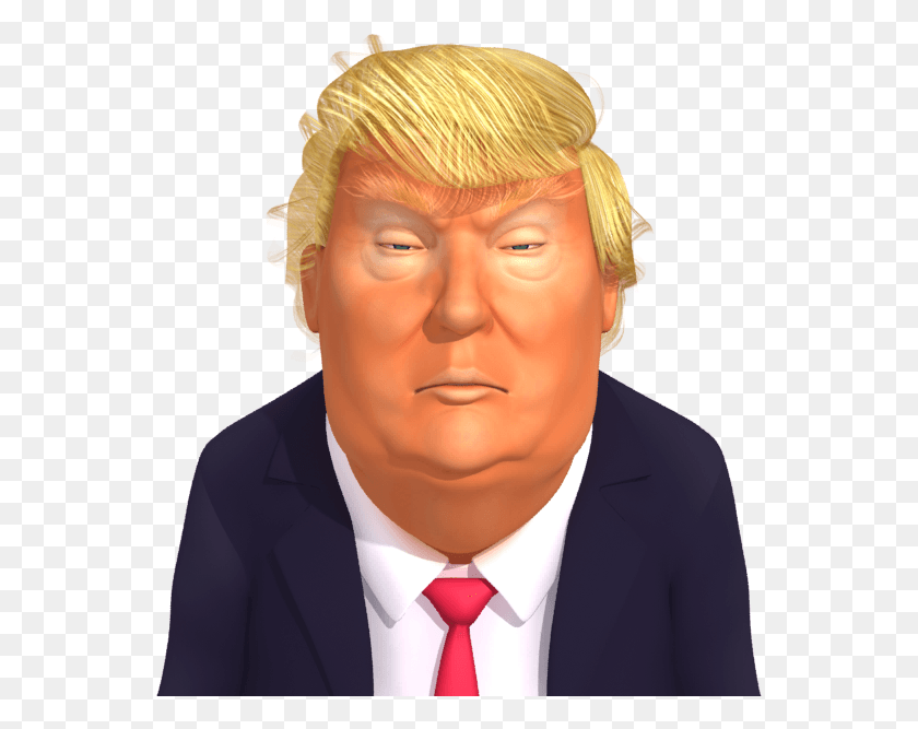 555x607 Modelos De Dibujos Animados En 3D Donald Trump Cabello Transparente, Corbata, Accesorios, Accesorio Hd Png
