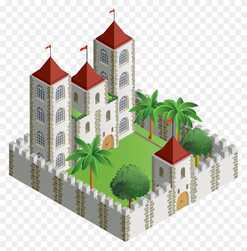 6009x6115 3D Замок Замок Png Изображения Кастильо Дибуджо 3D, Растительность, Растения, Природа Hd Png Скачать