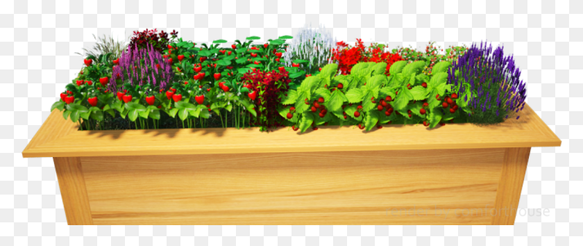 1121x423 3D Decorative Flower Bed, Plant, Geranium, Vegetation Descargar Hd Png