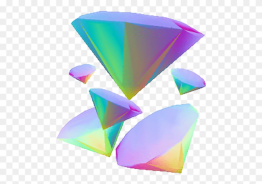 489x529 3D Diamantetercera Dimension Diamond Prisma Tumblr Seapunk Pngs, Triángulo, Plectro Hd Png