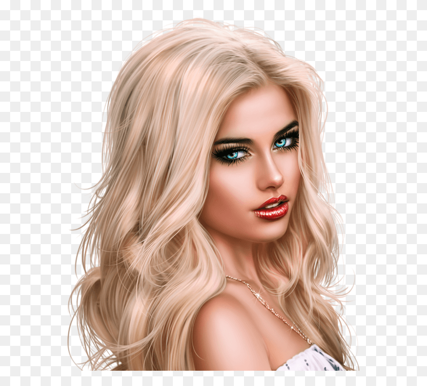 575x699 3d Girl Girl Cartoon Woman Face Lady Blond, Blonde, Woman, Kid HD PNG Download