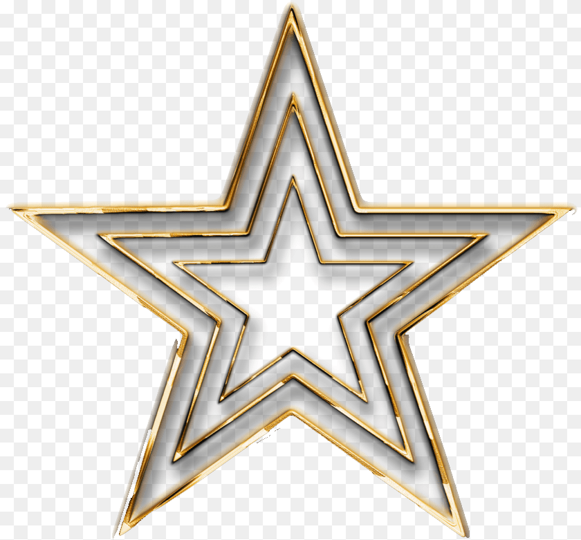 829x781 3d Gold Star Star Logo 3d, Star Symbol, Symbol, Cross Transparent PNG