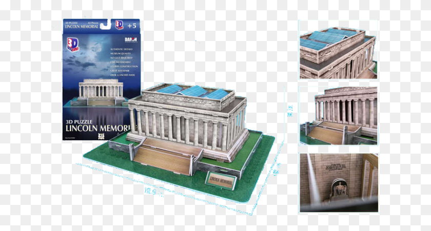 641x391 3D Пазл Мемориал Линкольна, Здание, Архитектура, Столб Hd Png Скачать