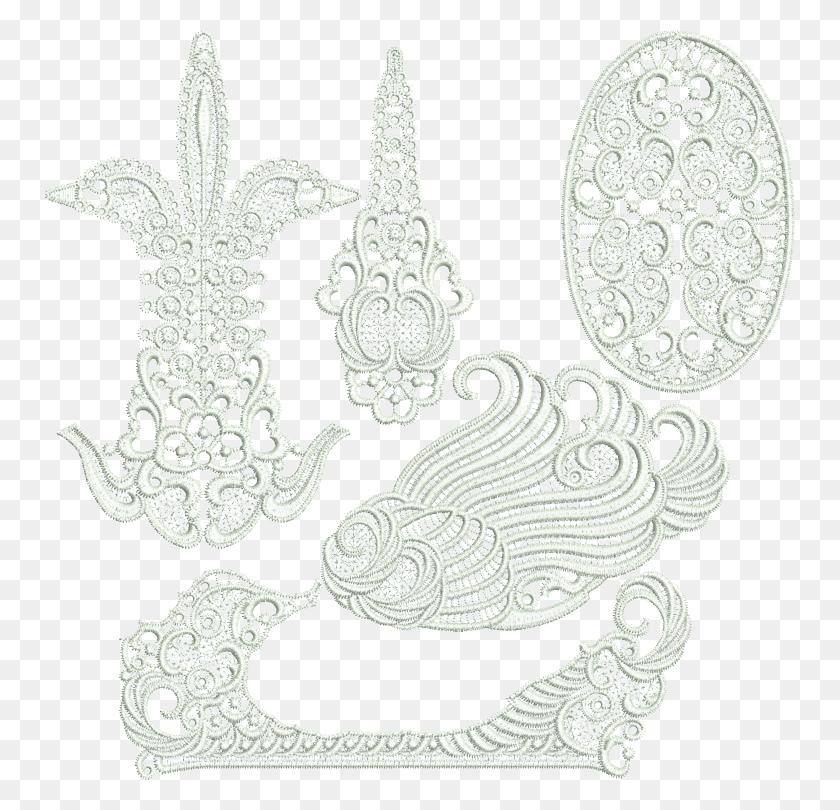 750x750 3d Lace Swan, Pattern, Paisley, Rug HD PNG Download