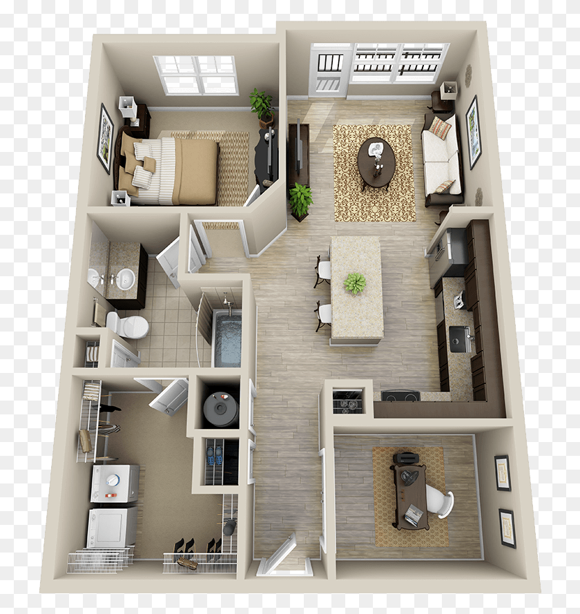 728x829 3d One Story House Plans One Story House Inside, Floor Plan, Diagram, Plan HD PNG Download