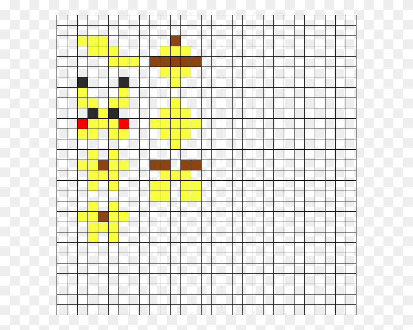 610x610 3d Pikachu Perler Bead Pattern Mario Christmas Pixel Art, Pac Man HD PNG Download
