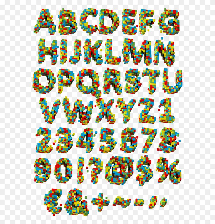 589x815 3D Pixel Font, Текст, Pac Man Hd Png Скачать