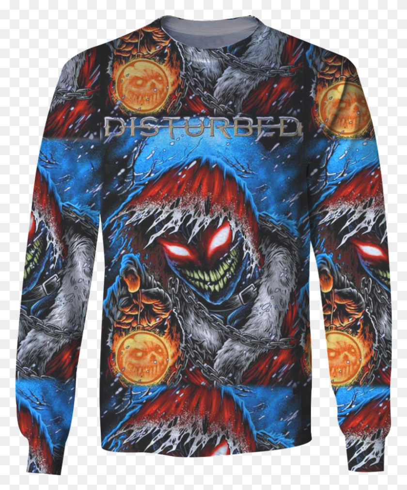 798x973 3d Print Disturbed Rock Band Long Sleeve Disturbed The Guy Christmas, Clothing, Apparel, Sweatshirt HD PNG Download