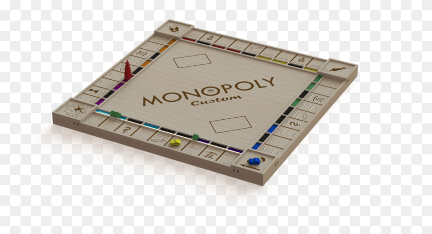 961x487 3d Printed Monopoly Board, Indoors, Text, Electronics HD PNG Download