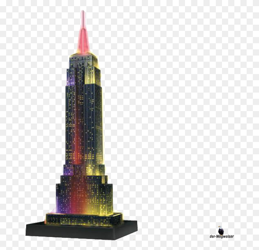 678x750 Descargar Png Rompecabezas 3D Empire State Building Bei Nacht Empire State Building En La Noche, Spire, Tower, Arquitectura Hd Png