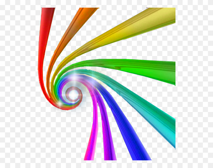 544x600 3D Rainbow Swirls Vortex, Орнамент, Узор, Графика Hd Png Скачать