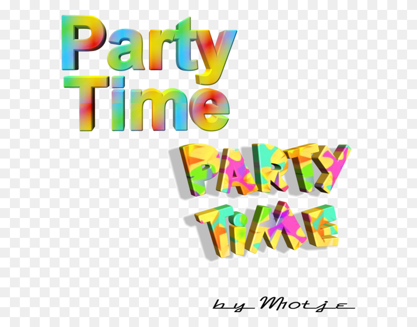 592x600 3d Text Party Time, Urban, Cream, Dessert HD PNG Download