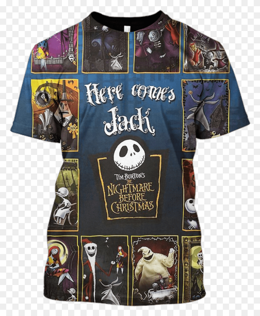 795x979 3d Tim Burton S The Nightmare Before Christmas Hoodie Nightmare Before Christmas Full Movie, Clothing, Apparel, Shirt HD PNG Download