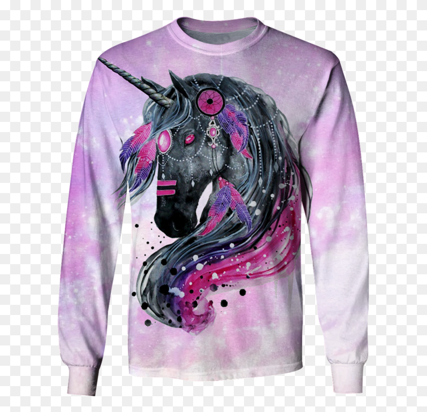 615x751 3d Unicorn In The Galaxy Background Full Print T Shirt, Clothing, Apparel, Sleeve HD PNG Download