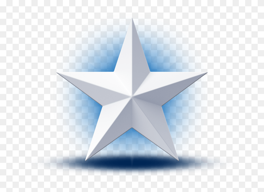 681x553 3d White Benefit Star Featuredcontent 3d Blue Star, Symbol, Star Symbol, Emblem HD PNG Download