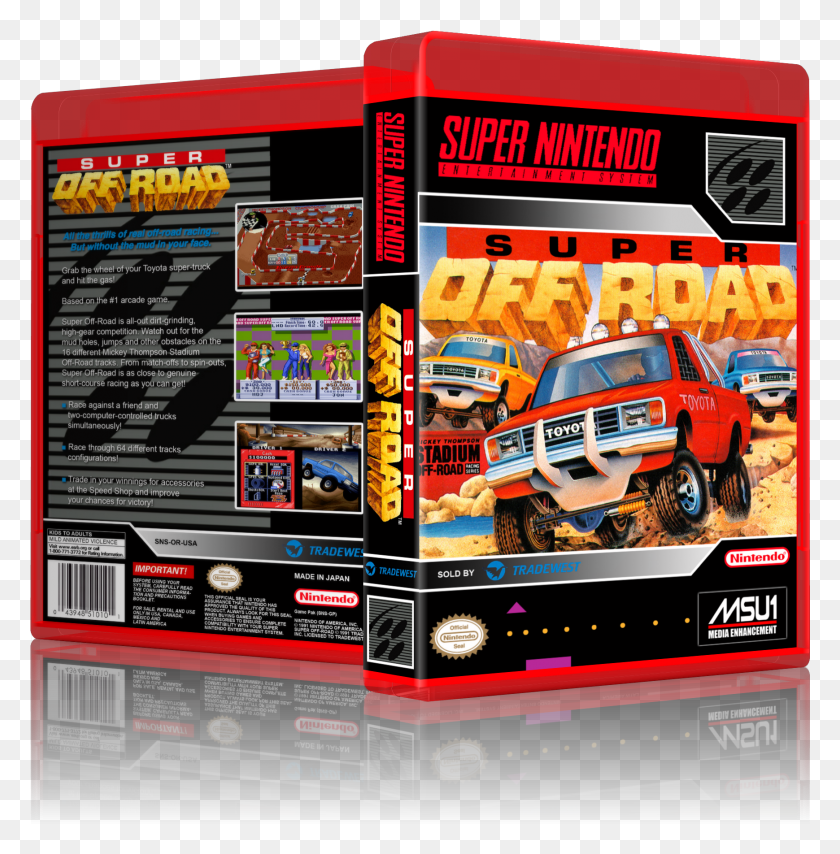 1739x1771 3dbox Superoffroad Snes, Arcade Game Machine, Vehicle, Transportation HD PNG Download
