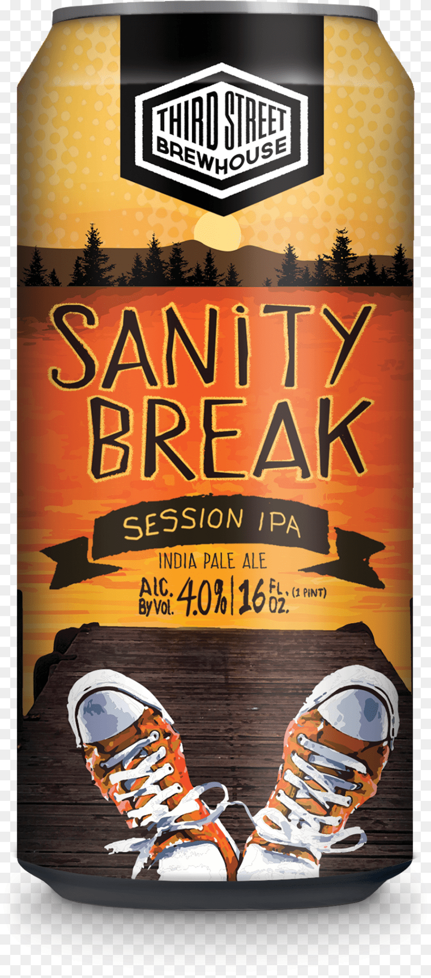3rd Street Sanity Break Session Ipa Craft Beer, Advertisement, Clothing, Footwear, Shoe Transparent PNG