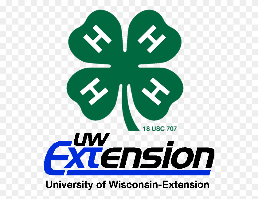 556x589 4 H Clover Uw Extension 4 H Logo, Green, Recycling Symbol, Symbol HD PNG Download