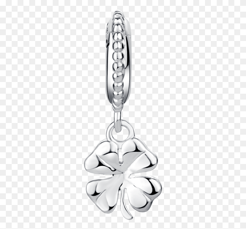 269x722 4 Leaf Clover Charm Silver Locket, Machine, Gearshift HD PNG Download