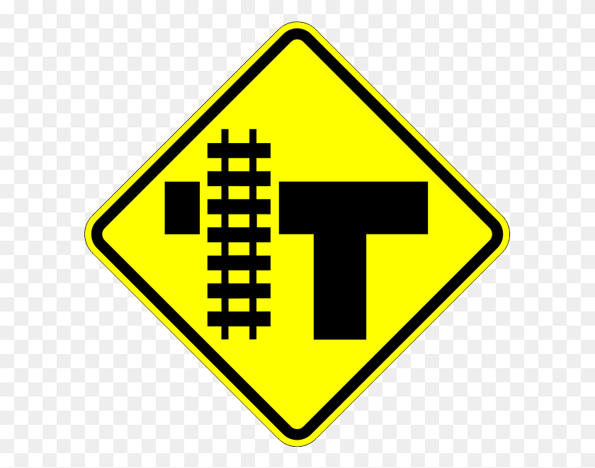 601x601 4 Railroad Crossing And Intersection Advanced Warning Warning Sign Intersection, Symbol, Road Sign, Sign HD PNG Download