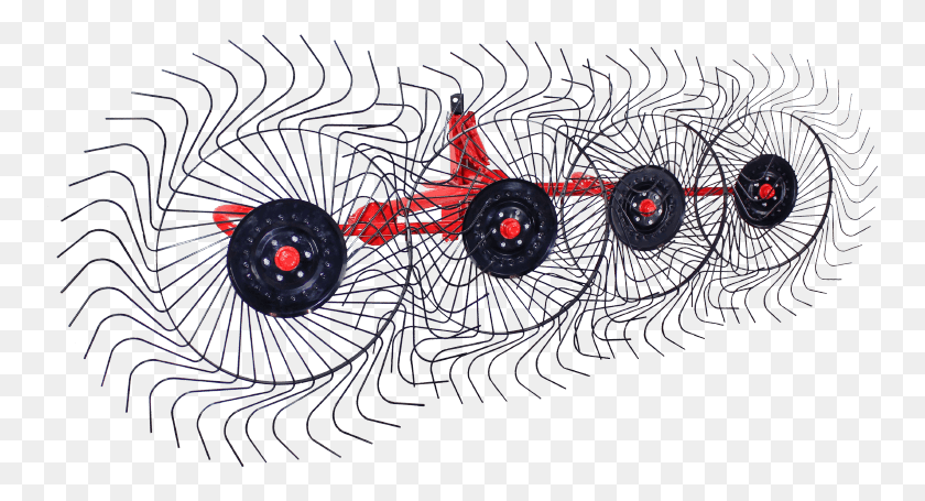 757x395 4 Wheel Rake Hay Rake, Spider Web, Machine, Spoke HD PNG Download