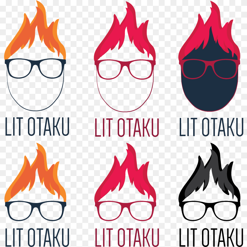 Otaku, Flame, Fire, Sunglasses, Glasses Sticker PNG