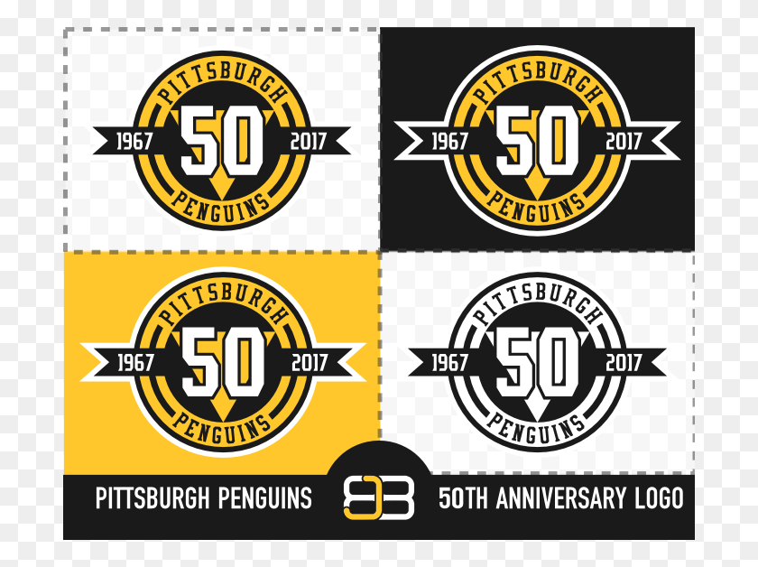 700x568 50th Anniversary Pittsburgh Penguins Logo Label, Text, Symbol, Trademark HD PNG Download