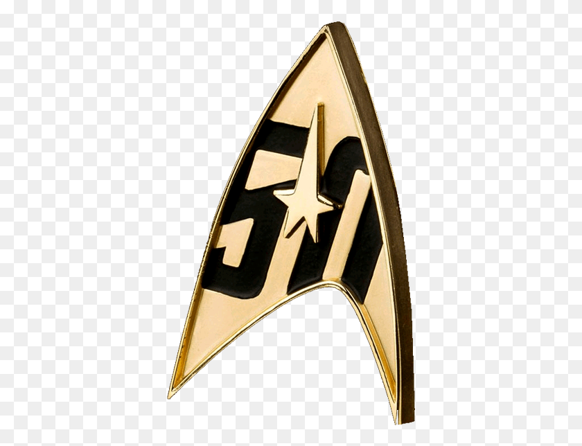359x584 50th Anniversary Replica Badge Star Trek 50th Anniversary Magnetic Badge, Emblem, Symbol, Scissors HD PNG Download