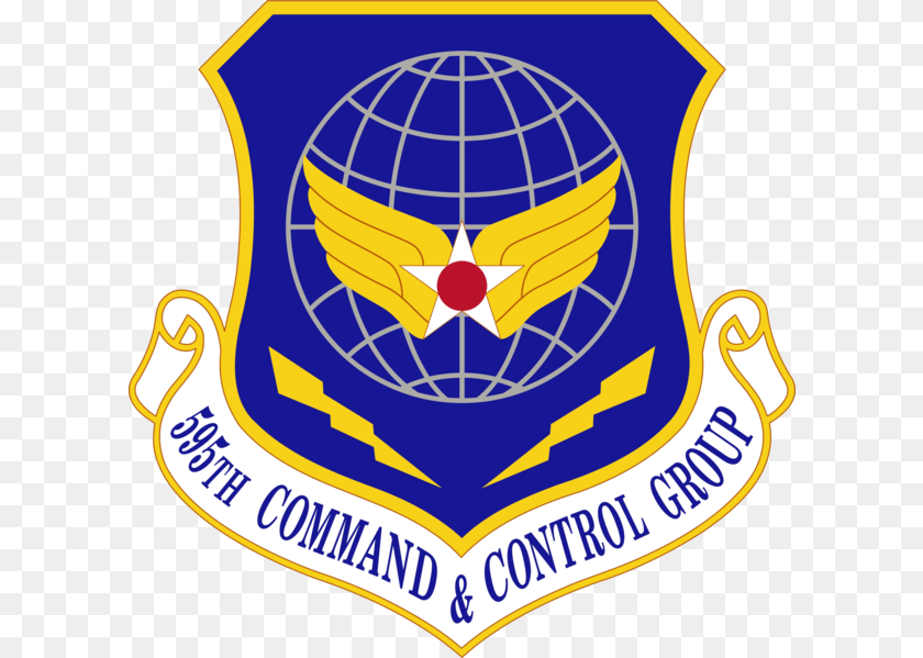 607x599 595th Command And Control Group Us Air Force Air Force Material Command Logo, Badge, Symbol Sticker PNG