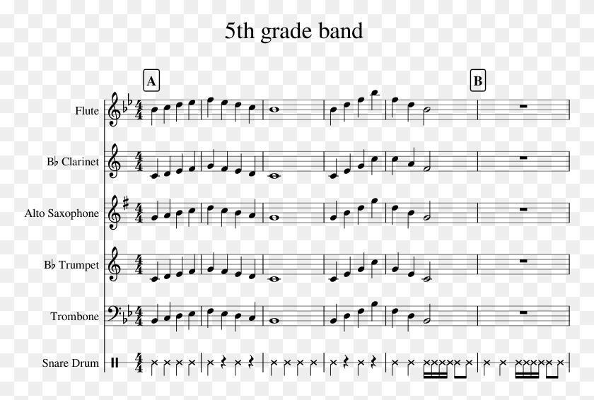 773x506 5th Grade Band Sheet Music For Flute Clarinet Alto Love Lies Violin Sheet Music, Gray, World Of Warcraft HD PNG Download