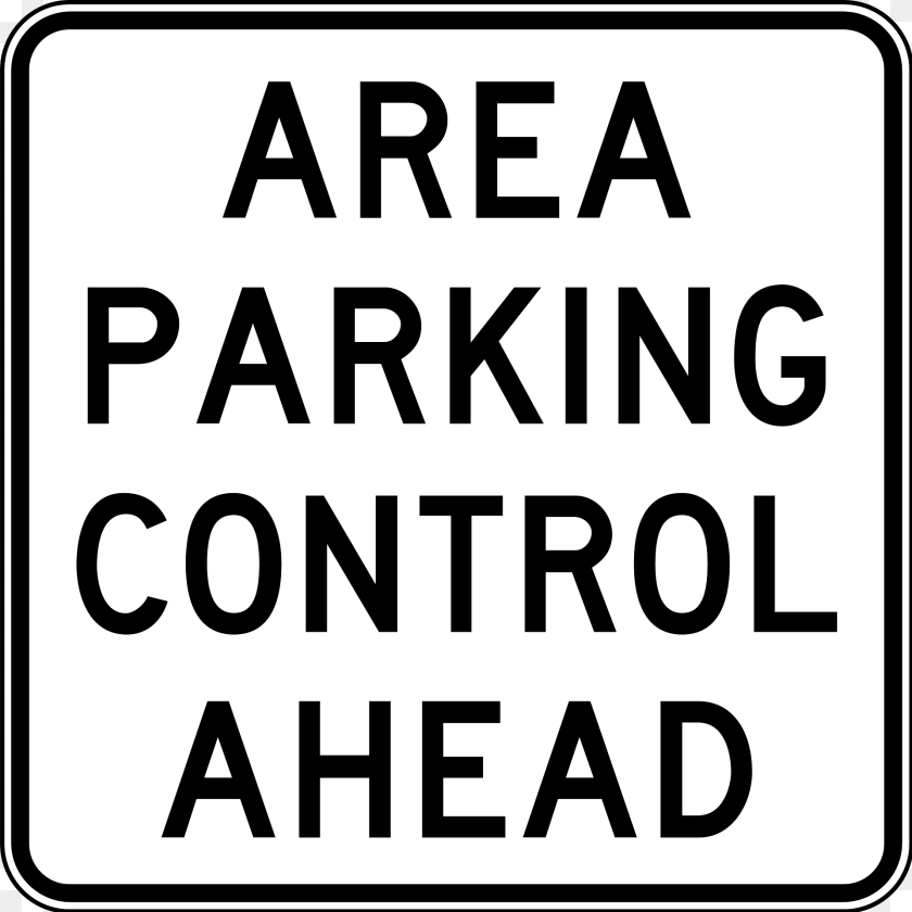 64 Area Parking Control Ahead Sign, Symbol, Text Clipart PNG