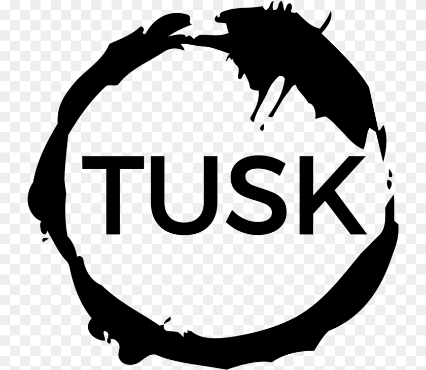 734x728 Tusk, Gray Sticker PNG