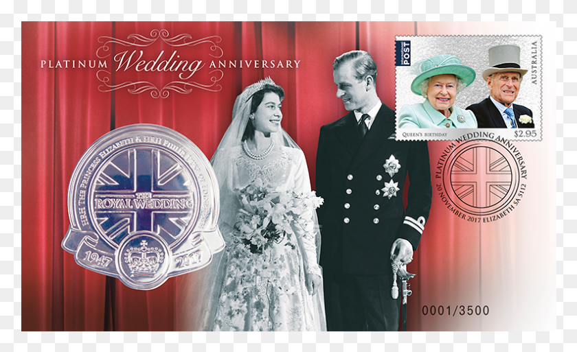 791x460 70th Wedding Anniversary Stamp And Medallion Cover, Clothing, Tie, Person HD PNG Download
